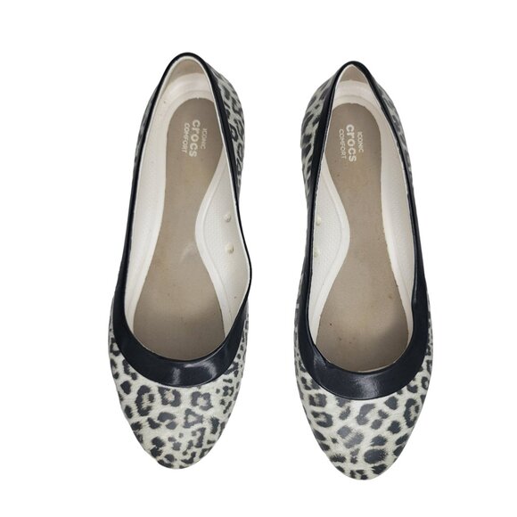 Crocs Women's Leopard Print Ballet Flats Size 8 - Picture 9 of 10